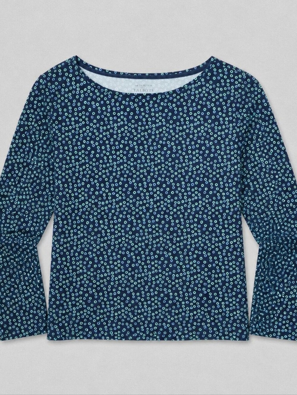 Talbots Navy Floral Dot Long-Sleeve Top